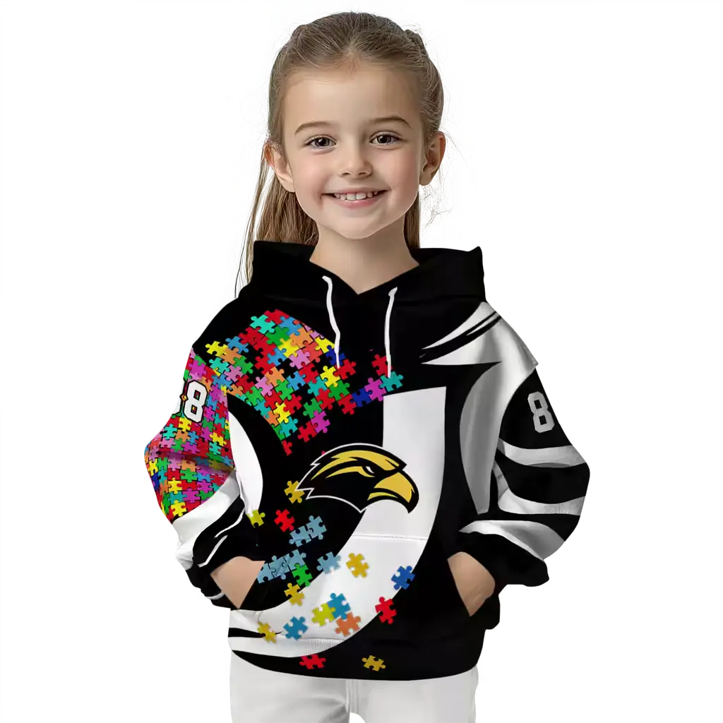 custom southern miss golden eagles puzzle pieces black hoodie top rated custom southern miss golden eagles puzzle pieces black hoodie top rated