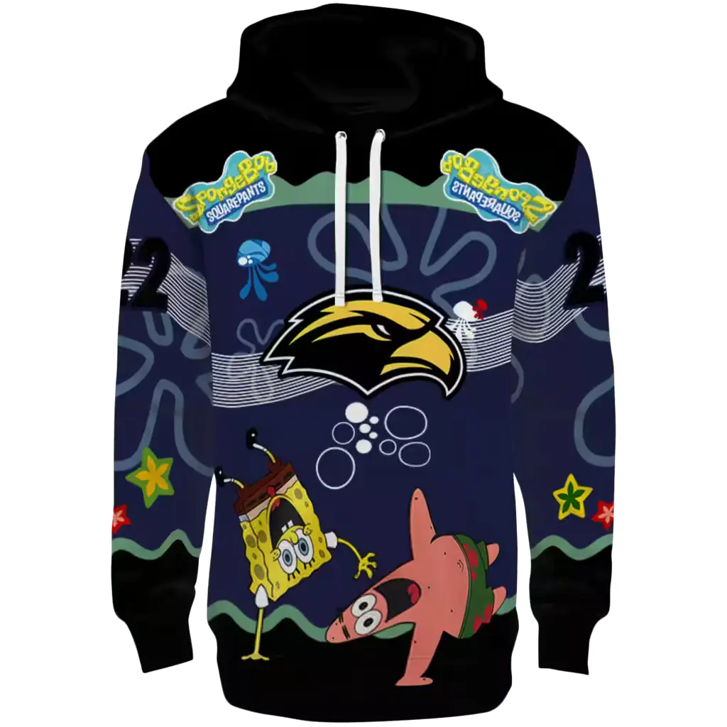 custom southern miss golden eagles spongebob patrick star black navy hoodie best selling custom southern miss golden eagles spongebob patrick star black navy hoodie best selling