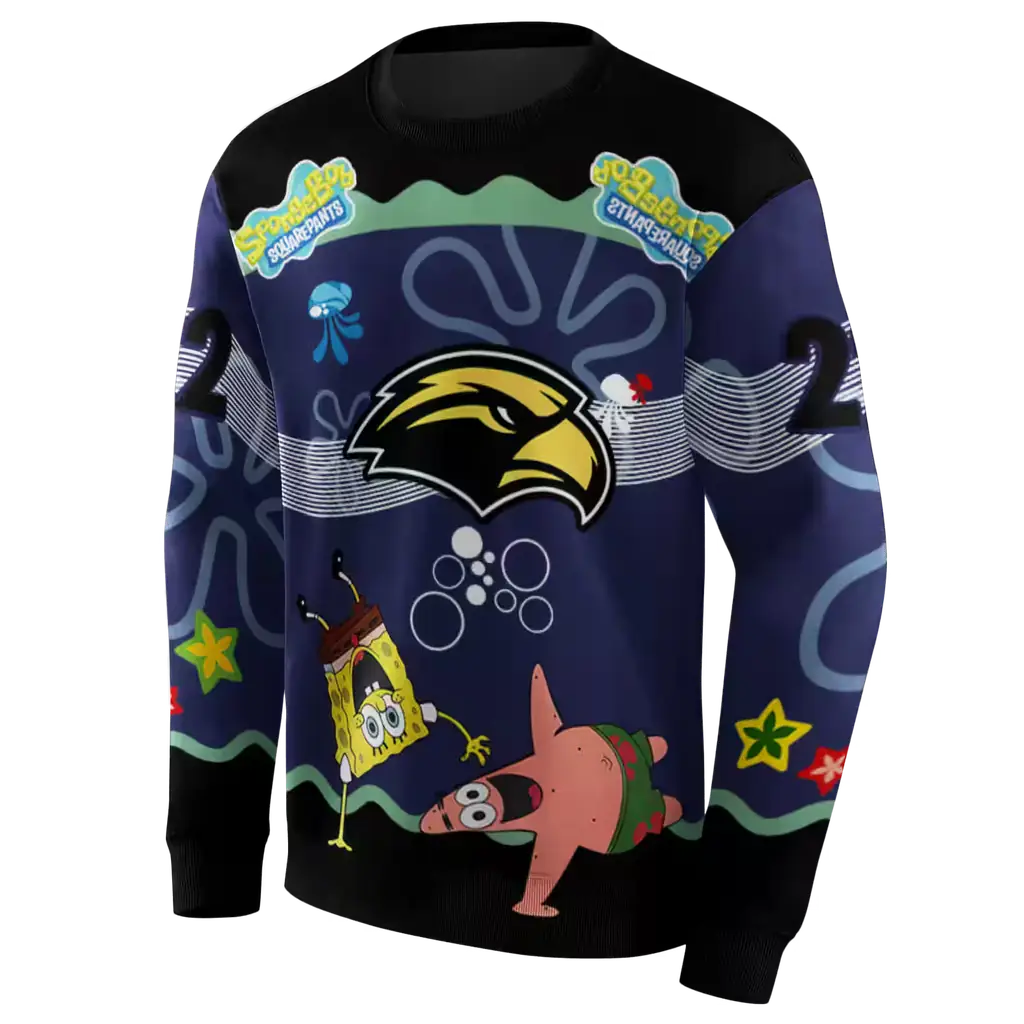 custom southern miss golden eagles spongebob patrick star black navy hoodie new arrival custom southern miss golden eagles spongebob patrick star black navy hoodie new arrival