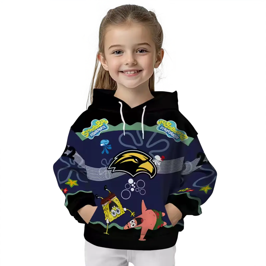 custom southern miss golden eagles spongebob patrick star black navy hoodie top rated custom southern miss golden eagles spongebob patrick star black navy hoodie top rated