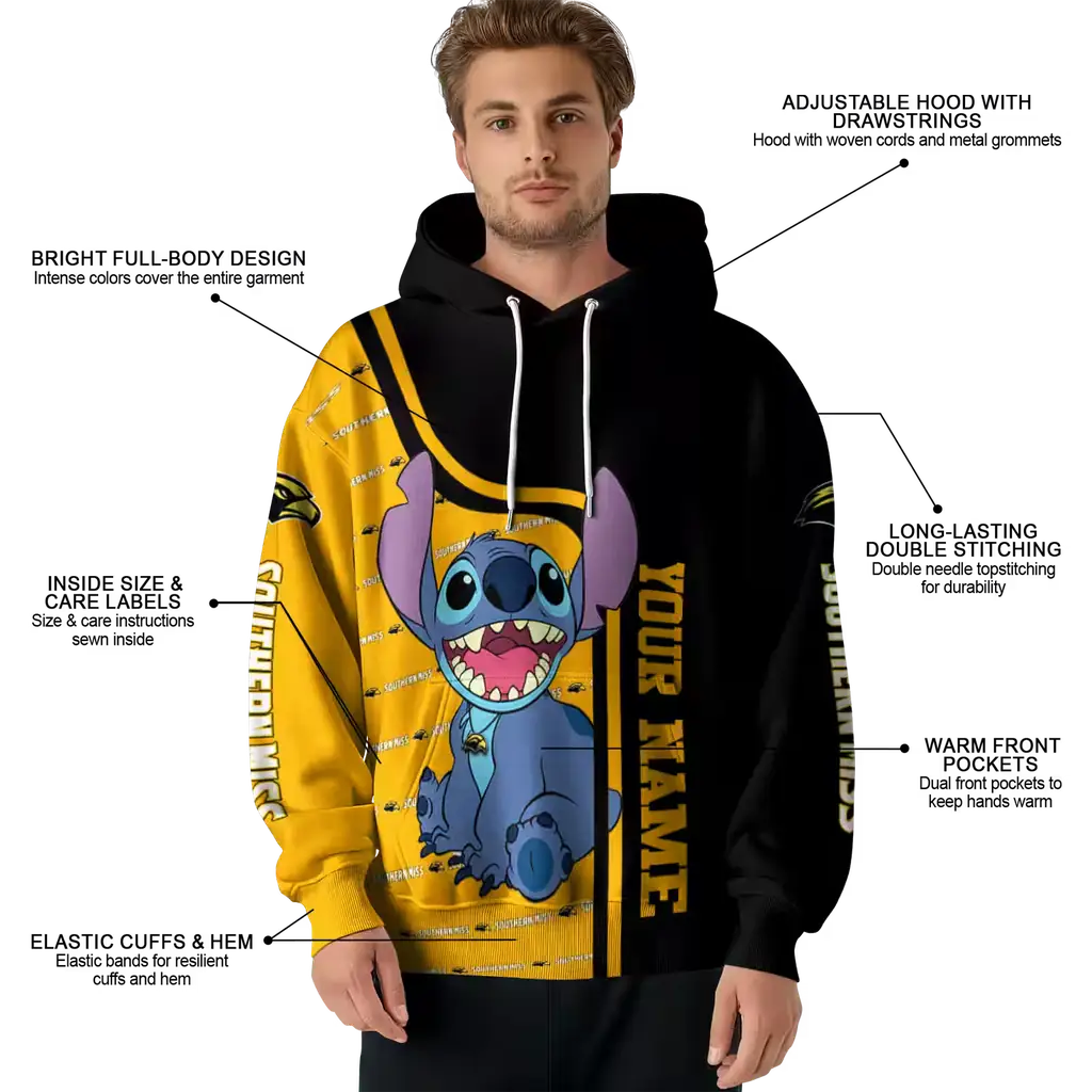 custom southern miss golden eagles stitch black hoodie latest model custom southern miss golden eagles stitch black hoodie latest model