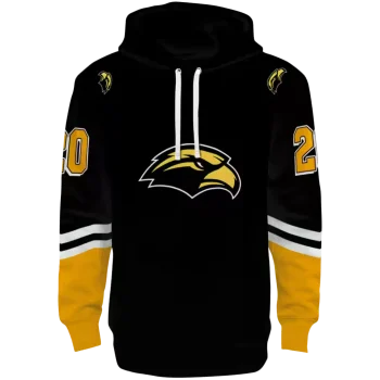 custom southern miss golden eagles striped sleeves black hoodie best selling