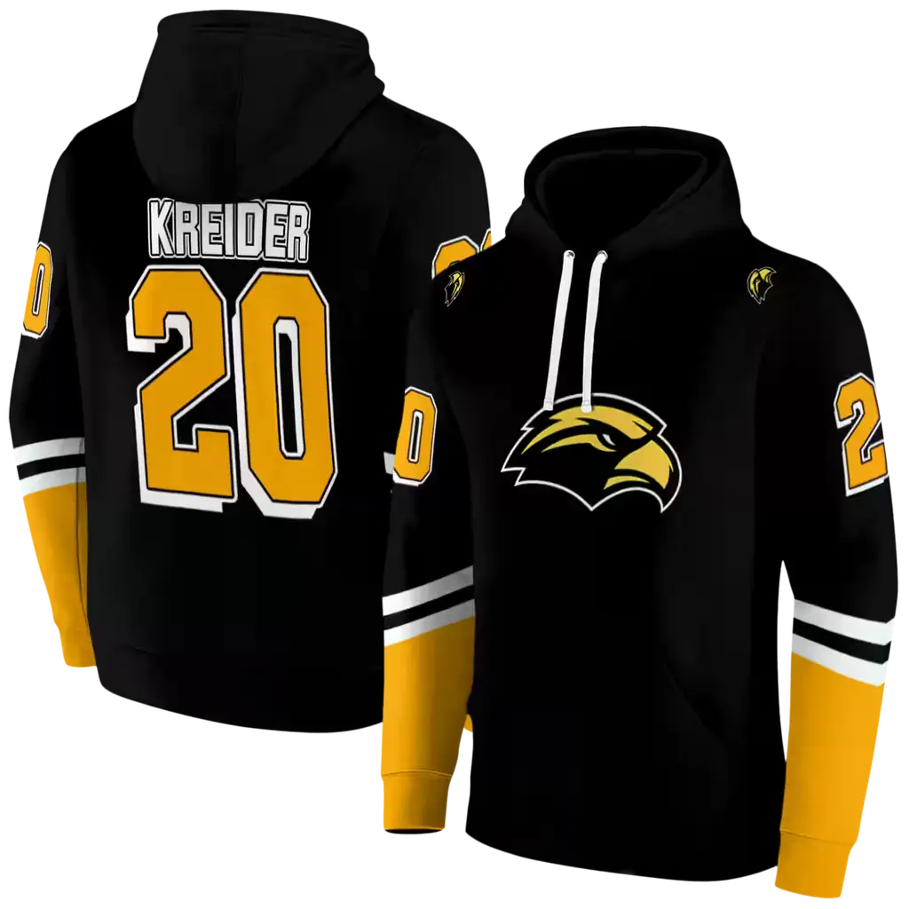 custom southern miss golden eagles striped sleeves black hoodie fashion forward custom southern miss golden eagles striped sleeves black hoodie fashion forward