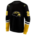 custom southern miss golden eagles striped sleeves black hoodie best selling
