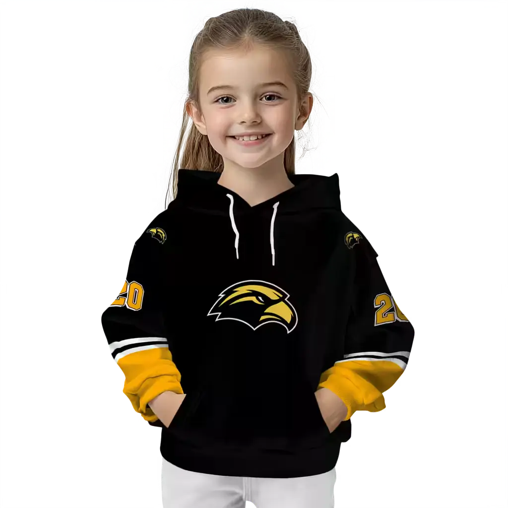 custom southern miss golden eagles striped sleeves black hoodie top rated custom southern miss golden eagles striped sleeves black hoodie top rated