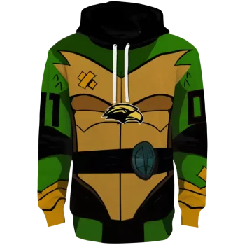 custom southern miss golden eagles superhero armor black green hoodie best selling