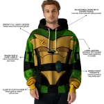 custom southern miss golden eagles superhero armor black green hoodie best selling