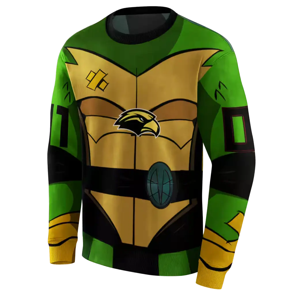 custom southern miss golden eagles superhero armor black green hoodie new arrival custom southern miss golden eagles superhero armor black green hoodie new arrival