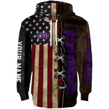 custom tcu horned frogs american pride hoodie best selling