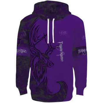 custom tcu horned frogs deer silhouette purple hoodie best selling