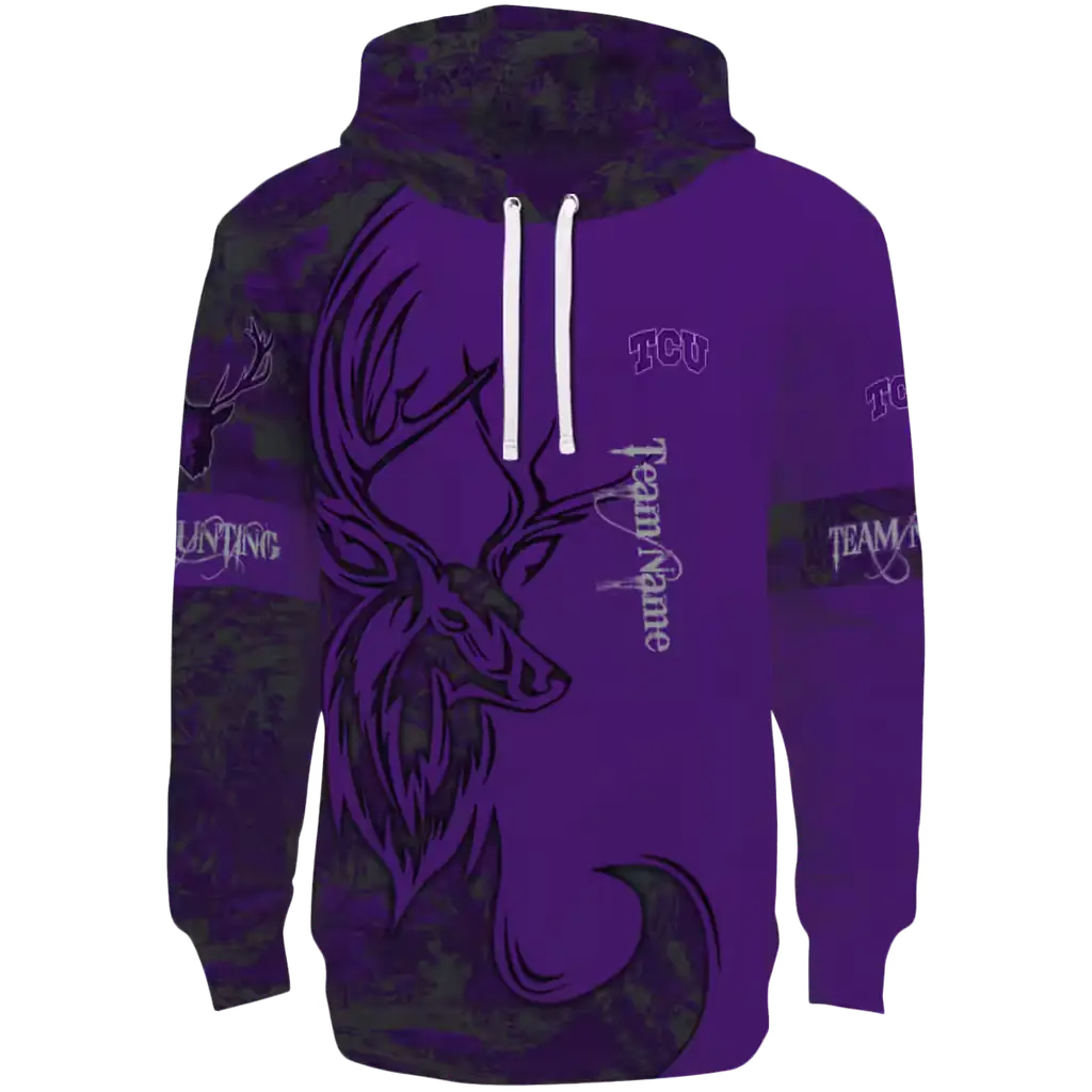 custom tcu horned frogs deer silhouette purple hoodie best selling custom tcu horned frogs deer silhouette purple hoodie best selling