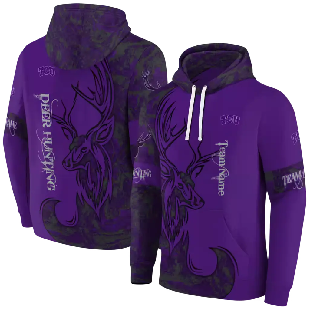 custom tcu horned frogs deer silhouette purple hoodie fashion forward custom tcu horned frogs deer silhouette purple hoodie fashion forward