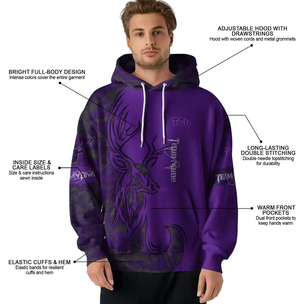 custom tcu horned frogs deer silhouette purple hoodie latest model custom tcu horned frogs deer silhouette purple hoodie latest model
