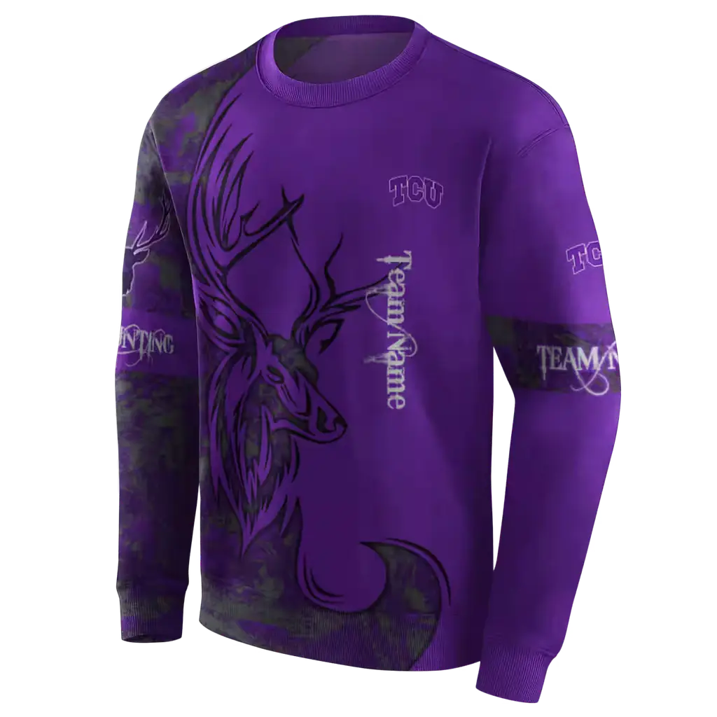 custom tcu horned frogs deer silhouette purple hoodie new arrival custom tcu horned frogs deer silhouette purple hoodie new arrival