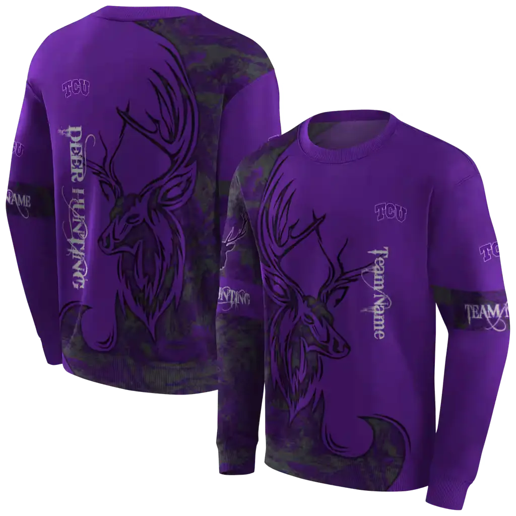 custom tcu horned frogs deer silhouette purple hoodie premium grade custom tcu horned frogs deer silhouette purple hoodie premium grade