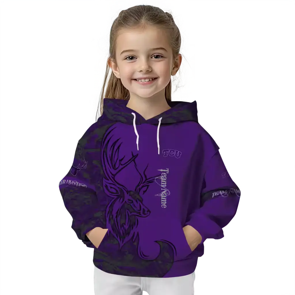 custom tcu horned frogs deer silhouette purple hoodie top rated custom tcu horned frogs deer silhouette purple hoodie top rated
