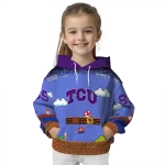 custom tcu horned frogs mario blue black hoodie best selling