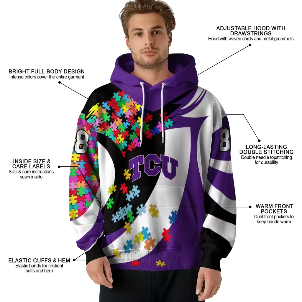 custom tcu horned frogs puzzle pieces purple hoodie latest model custom tcu horned frogs puzzle pieces purple hoodie latest model