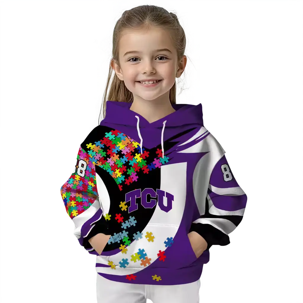 custom tcu horned frogs puzzle pieces purple hoodie top rated custom tcu horned frogs puzzle pieces purple hoodie top rated