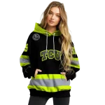custom tcu horned frogs safety motif black neon green hoodie best selling