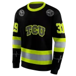 custom tcu horned frogs safety motif black neon green hoodie best selling