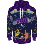 custom tcu horned frogs spongebob patrick star purple navy hoodie best selling
