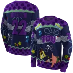 custom tcu horned frogs spongebob patrick star purple navy hoodie best selling