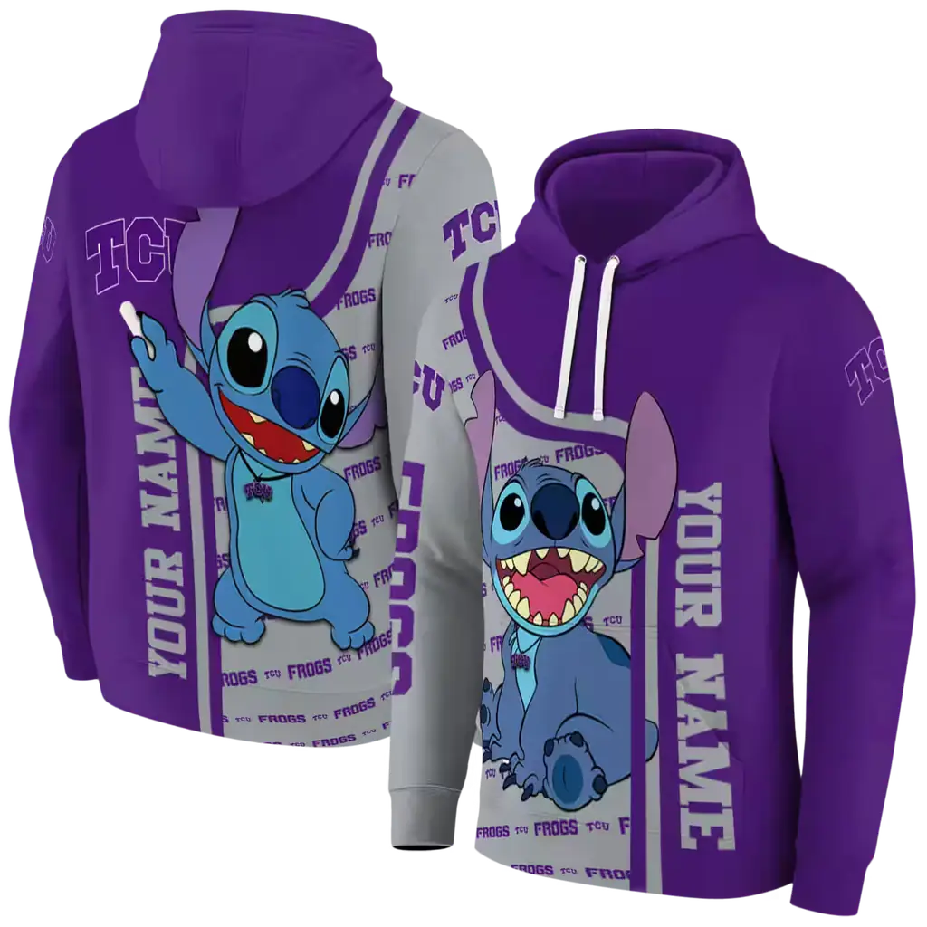 custom tcu horned frogs stitch purple hoodie fashion forward custom tcu horned frogs stitch purple hoodie fashion forward