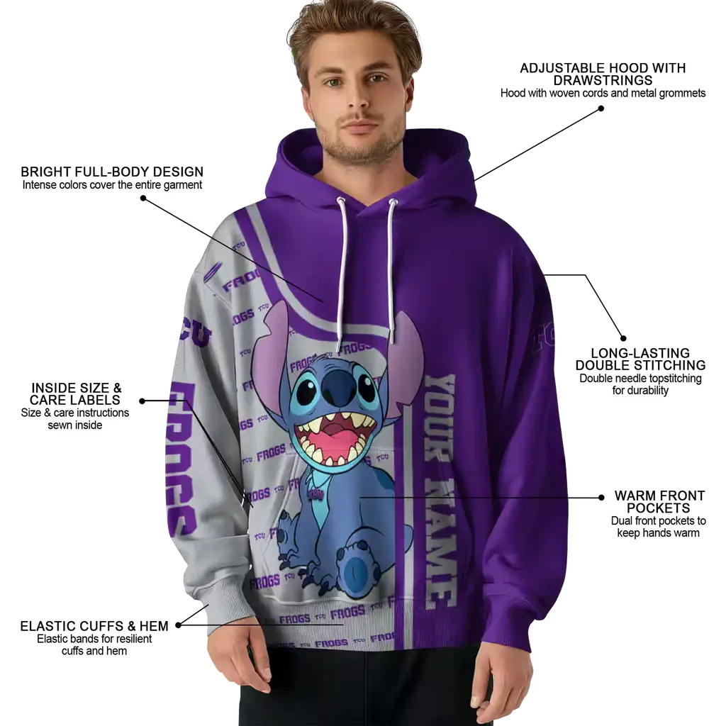 custom tcu horned frogs stitch purple hoodie latest model custom tcu horned frogs stitch purple hoodie latest model