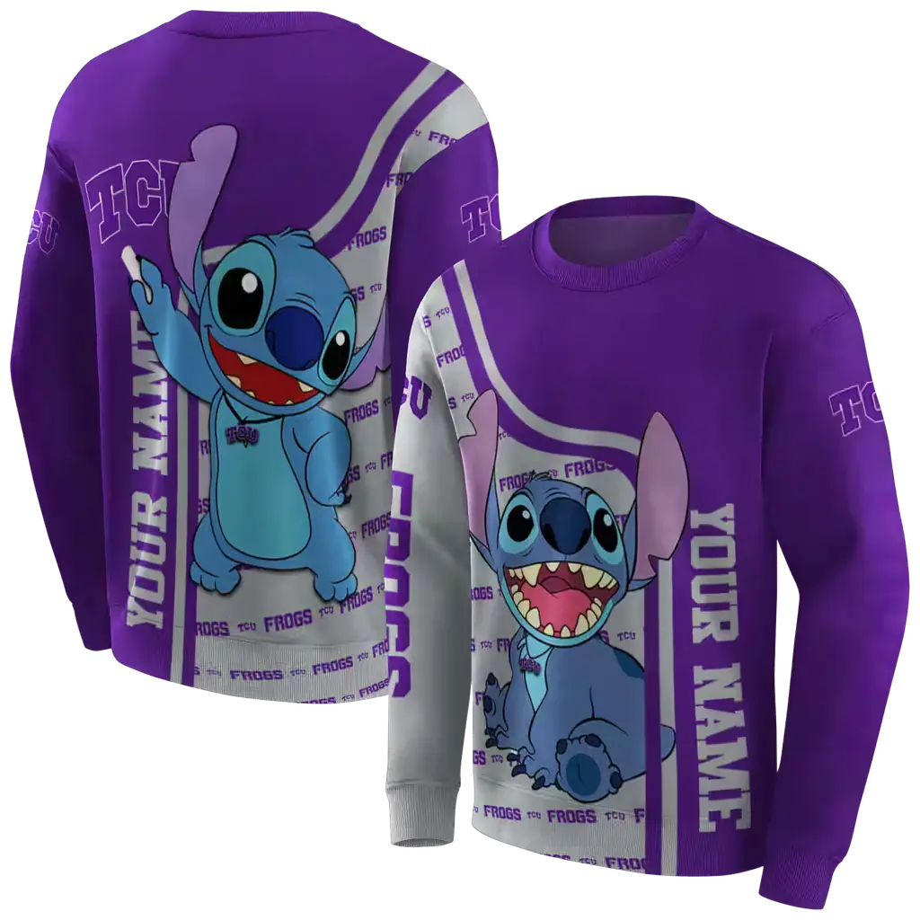 custom tcu horned frogs stitch purple hoodie premium grade custom tcu horned frogs stitch purple hoodie premium grade