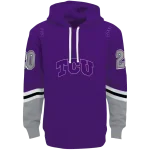 custom tcu horned frogs striped sleeves purple hoodie best selling