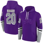 custom tcu horned frogs striped sleeves purple hoodie best selling