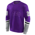 custom tcu horned frogs striped sleeves purple hoodie best selling