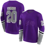 custom tcu horned frogs striped sleeves purple hoodie best selling