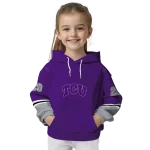 custom tcu horned frogs striped sleeves purple hoodie best selling