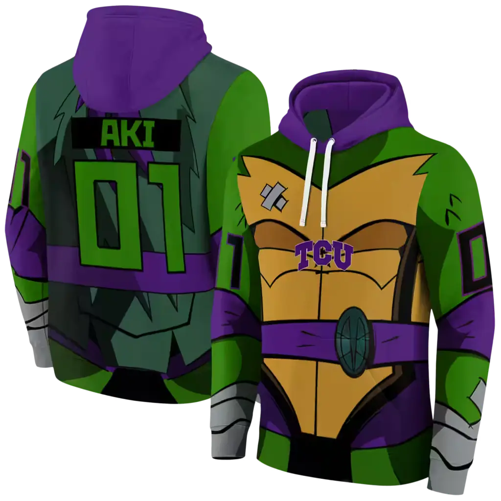 custom tcu horned frogs superhero armor purple green hoodie fashion forward custom tcu horned frogs superhero armor purple green hoodie fashion forward