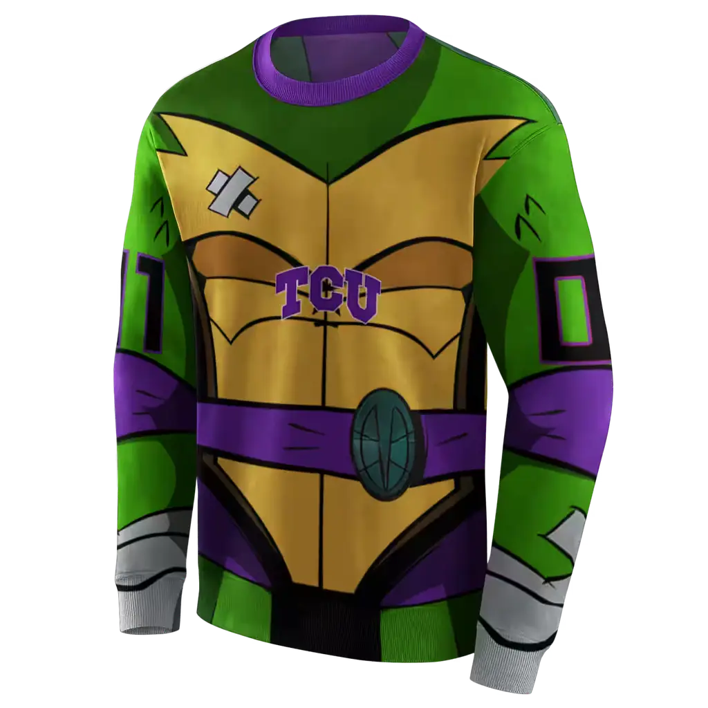 custom tcu horned frogs superhero armor purple green hoodie new arrival custom tcu horned frogs superhero armor purple green hoodie new arrival
