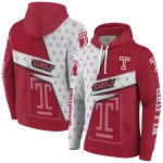 custom temple owls abstract shape red hoodie best selling