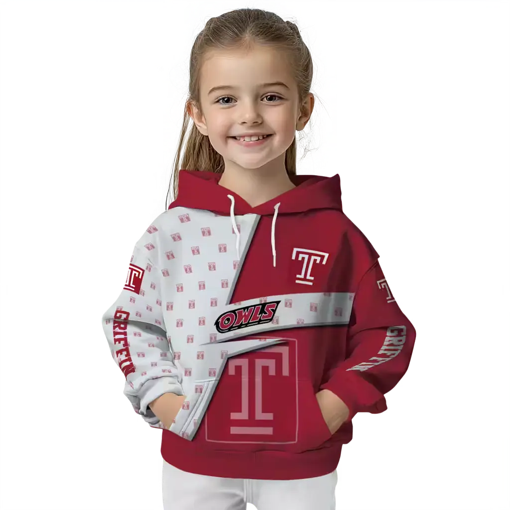 custom temple owls abstract shape red hoodie top rated custom temple owls abstract shape red hoodie top rated