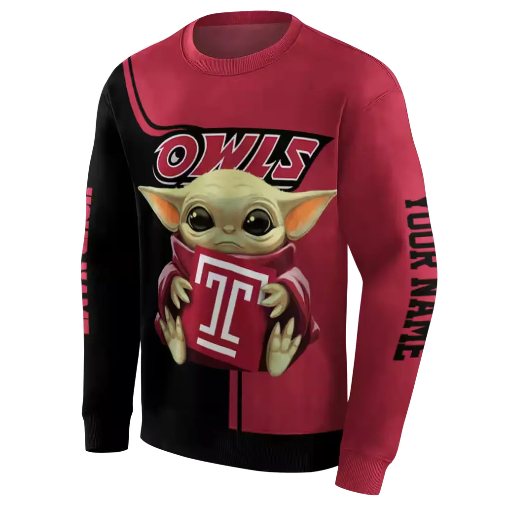 custom temple owls baby yoda red black hoodie new arrival custom temple owls baby yoda red black hoodie new arrival