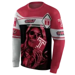 custom temple owls grim reaper red black hoodie best selling