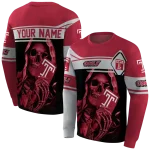 custom temple owls grim reaper red black hoodie best selling