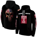 custom temple owls punisher skull black hoodie best selling