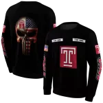 custom temple owls punisher skull black hoodie best selling