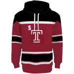 custom temple owls striped pattern red hoodie best selling