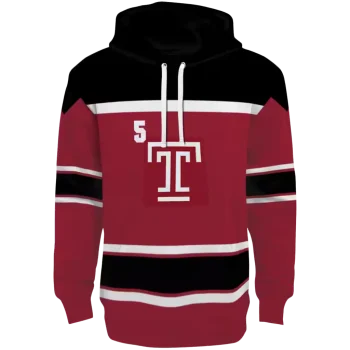 custom temple owls striped pattern red hoodie best selling