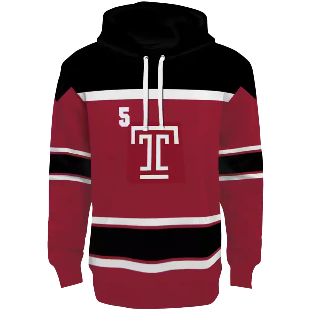 custom temple owls striped pattern red hoodie best selling custom temple owls striped pattern red hoodie best selling