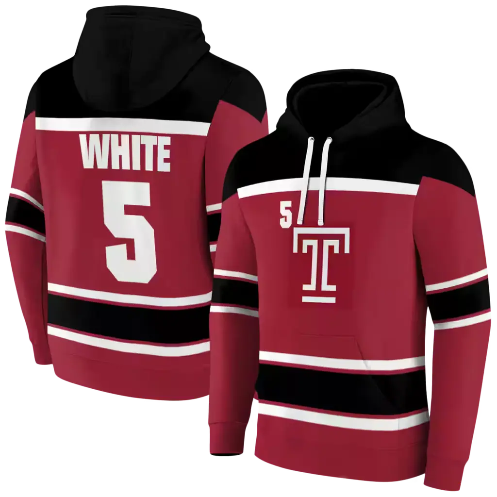 custom temple owls striped pattern red hoodie fashion forward custom temple owls striped pattern red hoodie fashion forward