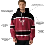 custom temple owls striped pattern red hoodie best selling