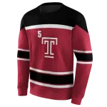 custom temple owls striped pattern red hoodie best selling